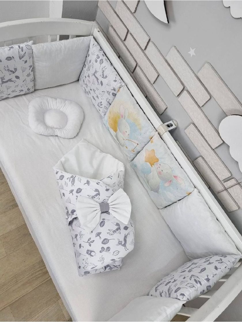❤ Набір у ліжко на 3 боки. Принт - З принтом Зайки сірі (#26396794) ✓ Anna Konvert