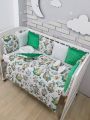 ❤ Набір у ліжко на 3 боки. Принт - Зелений зі звірятами (#88626964) ✓ Anna Konvert