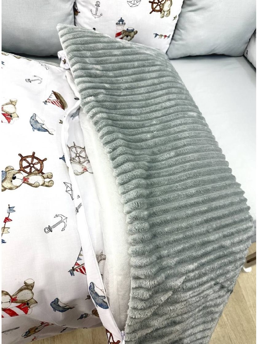 ❤ Набір на 3 боки з хмаринкою. Принт - Ведмедики сірі моряки з хмаринкою (#27930643) ✓ Anna Konvert