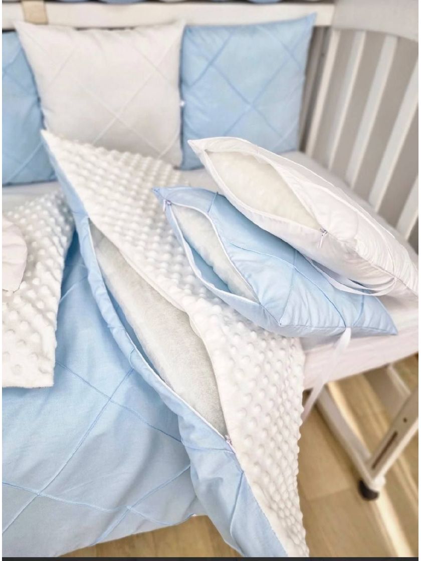 ❤ Набір у ліжко на 4 боки, з бісерною стрічкою. Колір - Блактно-білий прострочений з косичкою. Комплектація - Подушки на 4й бік