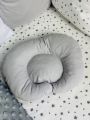 ❤ Набір у ліжко на 4 боки, "Зайка/корона". Комплектація - Подушки на 4й бік. Принт - Сірий зайка із велюровими ушками (#55149418