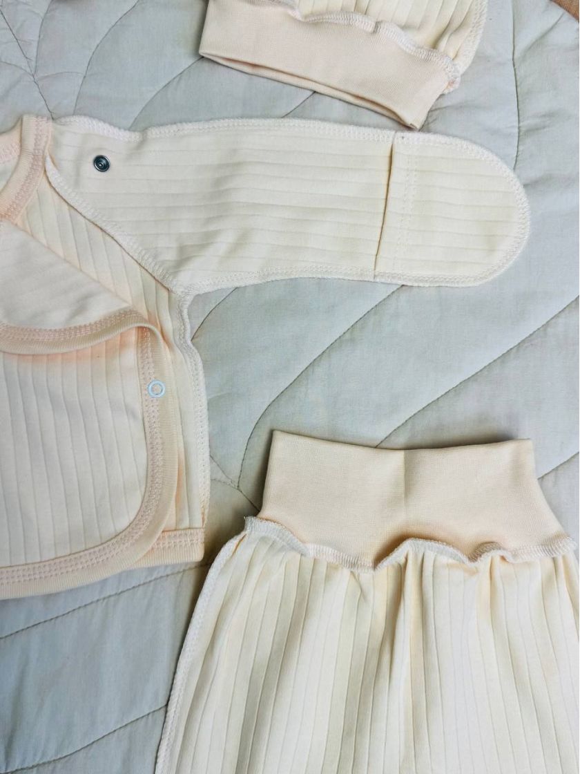 ❤ Комплект 3ка з сорочкою, рубчик однотон, Ромашка. Колір - Пісочний. Розмір - 56-62 (#27362492) ✓ Anna Konvert