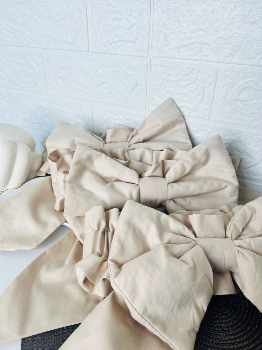 ❤ Бантик для пледу на виписку, універсальний на резинці. Колір - Бежевий однотон (#8383859) ✓ Anna Konvert