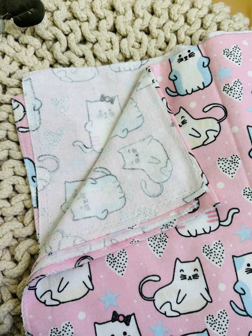 ❤ Пелюшки байкові 90*105см. Принт - Коти на рожевому (#9214018) ✓ Anna Konvert