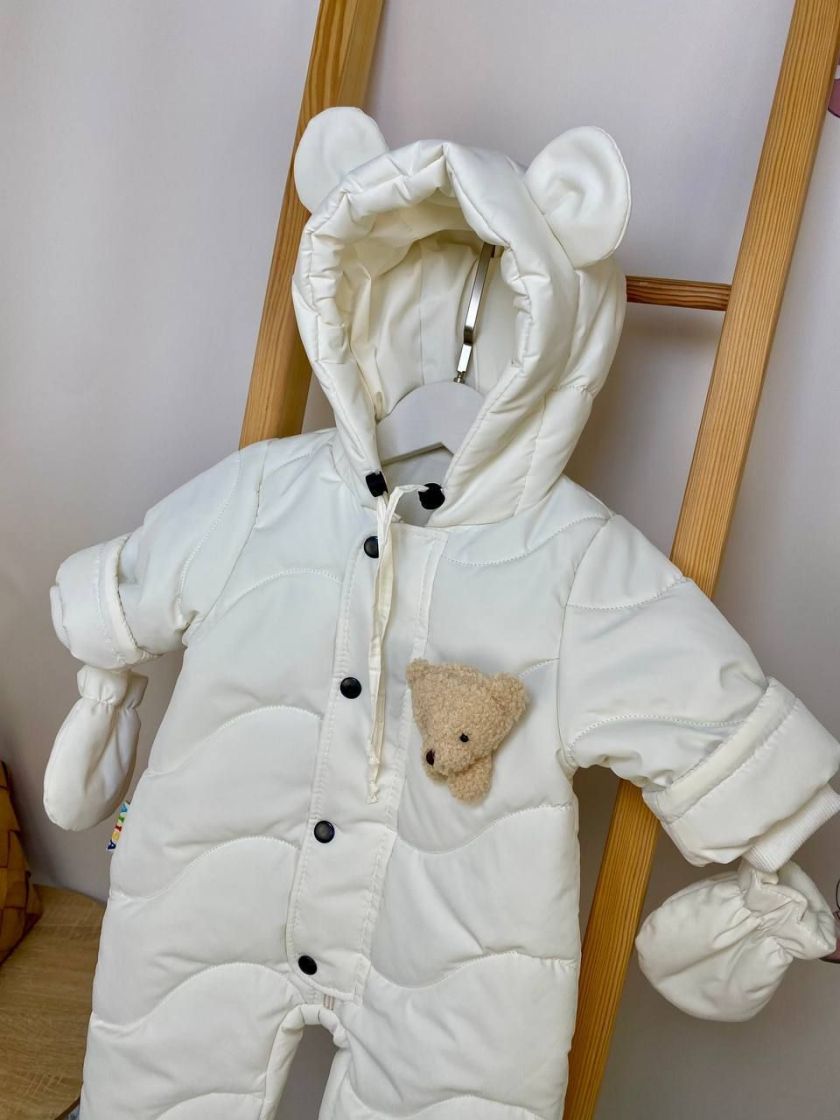 ❤ Демісезонний комбінезон "Ведмедик" хвиля. Колір - Молочний. Розмір - 62см (#37596992) ✓ Anna Konvert