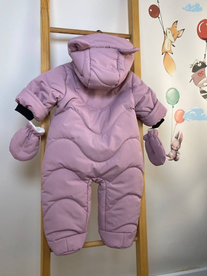 ❤ Демісезонний комбінезон "Ведмедик" хвиля. Колір - Пильна троянда. Розмір - 62см (#28603691) ✓ Anna Konvert