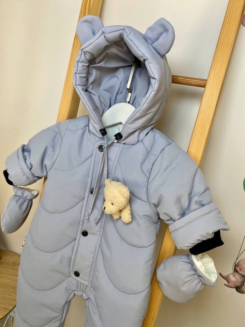 ❤ Демісезонний комбінезон "Ведмедик" хвиля. Колір - Сірий. Розмір - 62см (#96441152) ✓ Anna Konvert