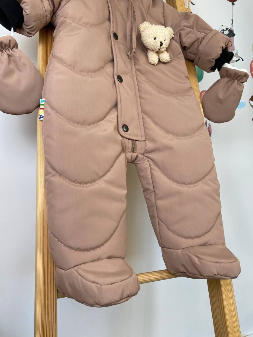 ❤ Демісезонний комбінезон "Ведмедик" хвиля. Колір - Капучіно. Розмір - 68см (#91641611) ✓ Anna Konvert