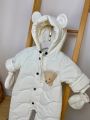 ❤ Демісезонний комбінезон "Ведмедик" хвиля. Колір - Молочний. Розмір - 68см (#1006118) ✓ Anna Konvert