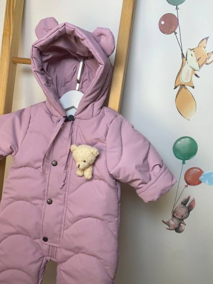 ❤ Демісезонний комбінезон "Ведмедик" хвиля. Колір - Пильна троянда. Розмір - 68см (#58856749) ✓ Anna Konvert 2