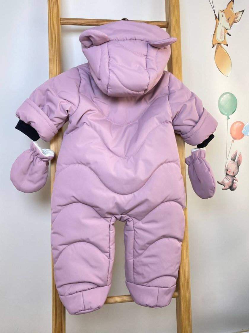 ❤ Демісезонний комбінезон "Ведмедик" хвиля. Колір - Пильна троянда. Розмір - 68см (#58856749) ✓ Anna Konvert