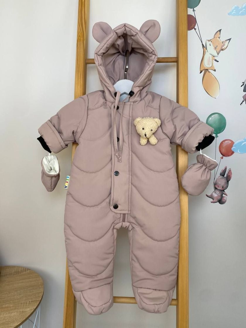 ❤ Демісезонний комбінезон "Ведмедик" хвиля. Колір - Шоколад. Розмір - 68см (#82671593) ✓ Anna Konvert