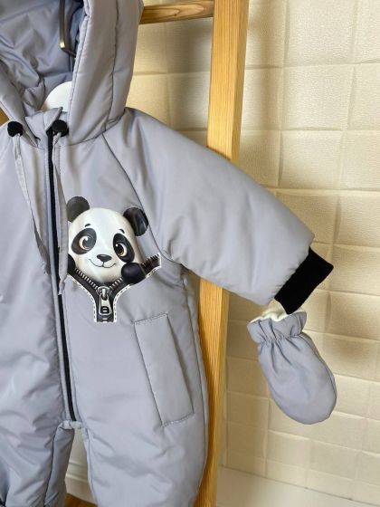 ❤ Демісезонний комбінезон "Пандочка". Колір - Сірий. Розмір - 74см (#96195514) ✓ Anna Konvert 2