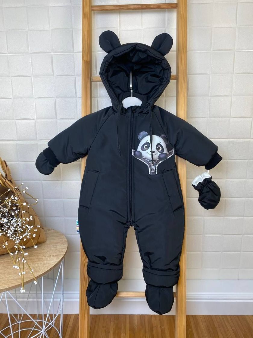 ❤ Демісезонний комбінезон "Пандочка". Колір - Чорний. Розмір - 74см (#59974978) ✓ Anna Konvert