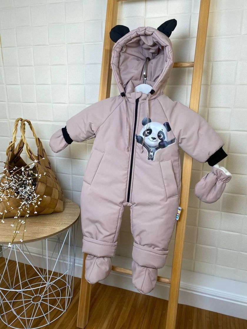 ❤ Демісезонний комбінезон "Пандочка". Колір - Бежевий. Розмір - 80см (#4437349) ✓ Anna Konvert