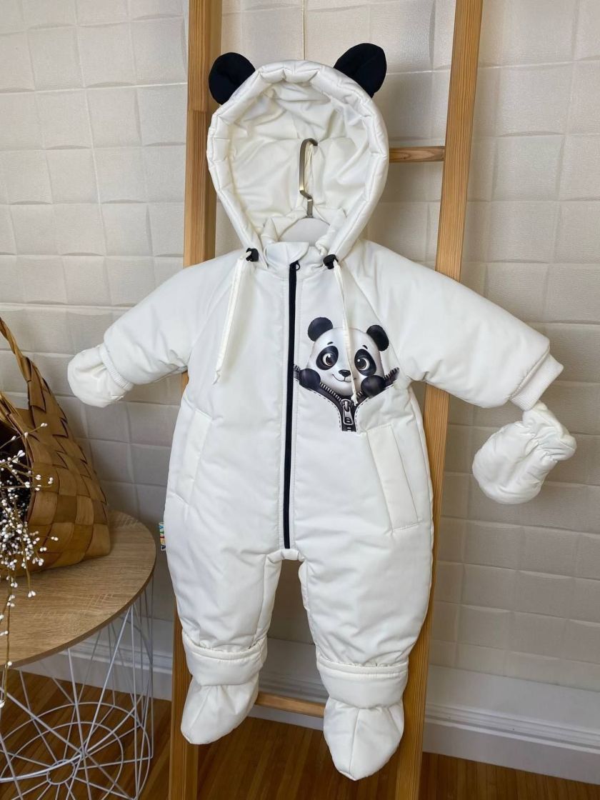 ❤ Демісезонний комбінезон "Пандочка". Колір - Молочний. Розмір - 80см (#31688632) ✓ Anna Konvert