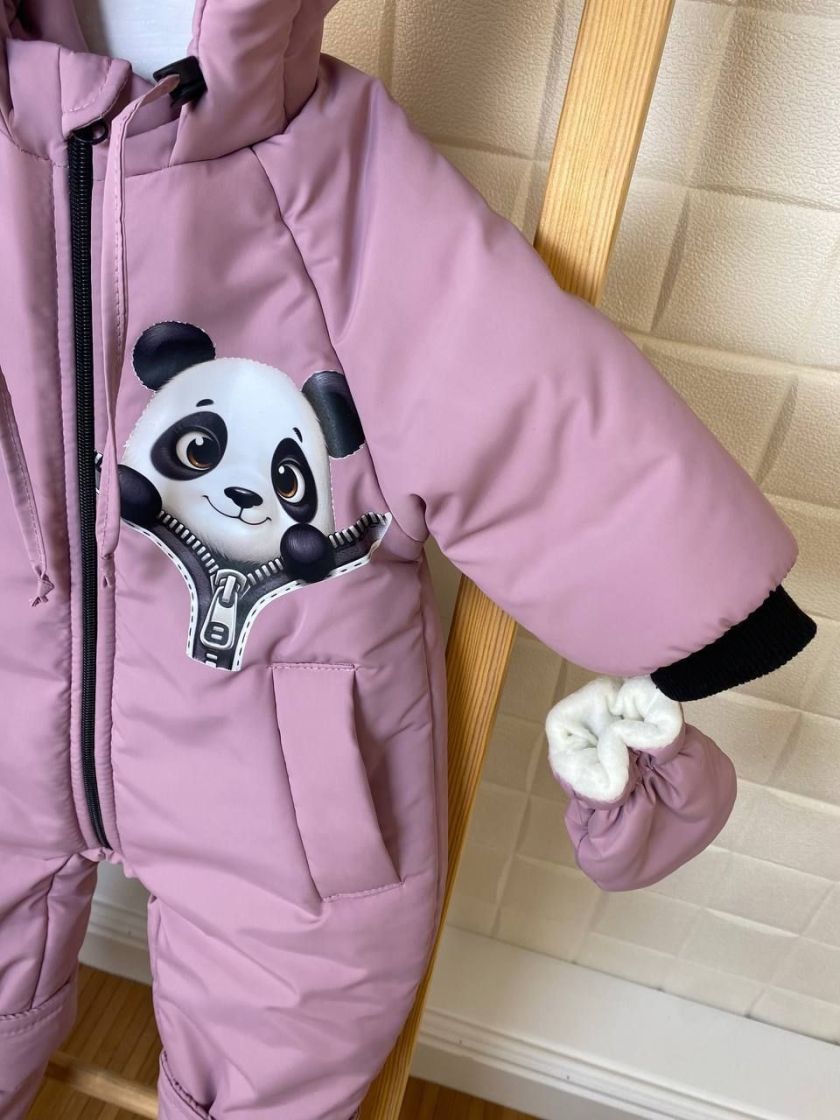 ❤ Демісезонний комбінезон "Пандочка". Колір - Пильна троянда. Розмір - 80см (#27686292) ✓ Anna Konvert