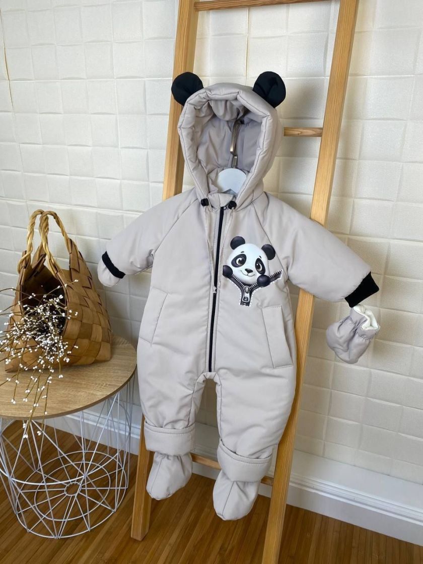 ❤ Демісезонний комбінезон "Пандочка". Колір - Пісочний. Розмір - 80см (#57826690) ✓ Anna Konvert