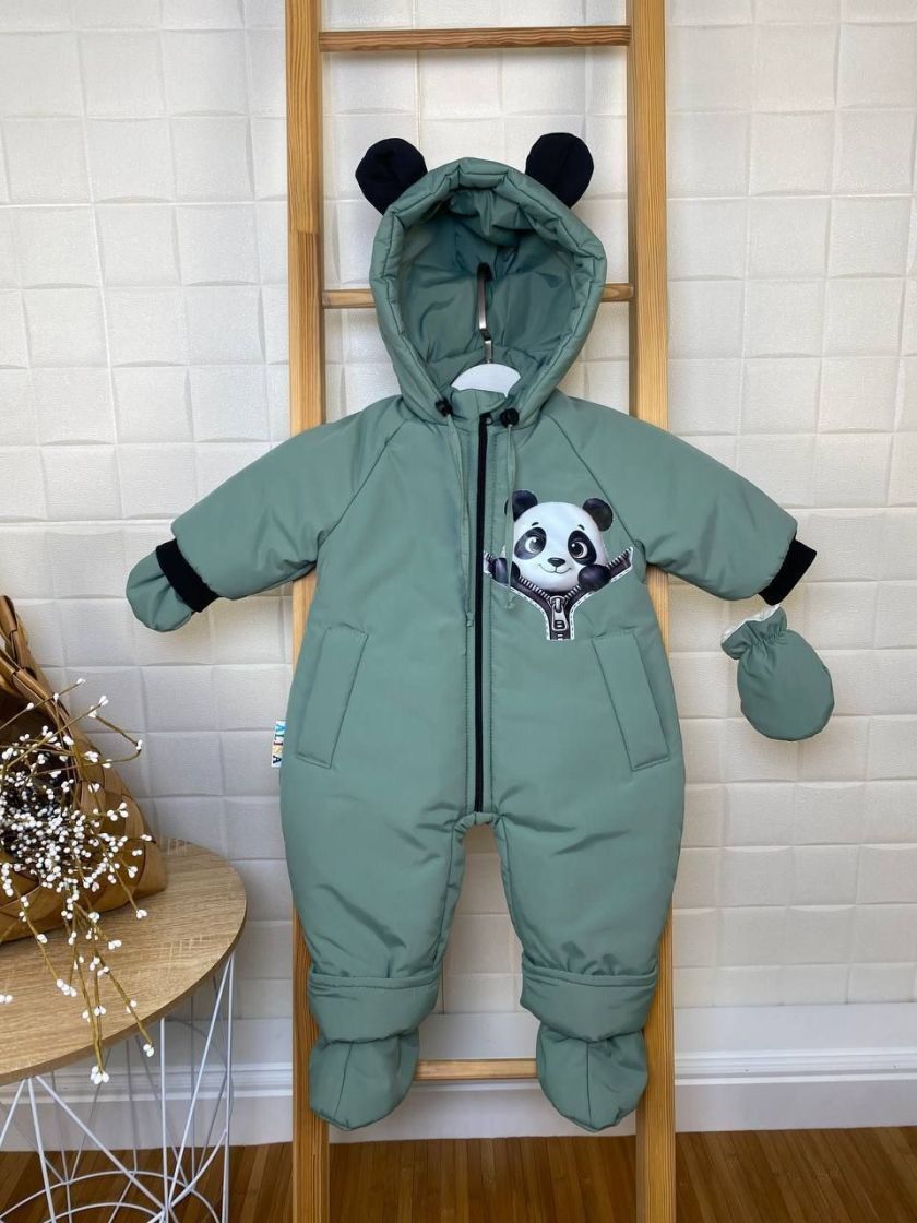 ❤ Демісезонний комбінезон "Пандочка". Колір - Фісташковий. Розмір - 80см (#89396626) ✓ Anna Konvert