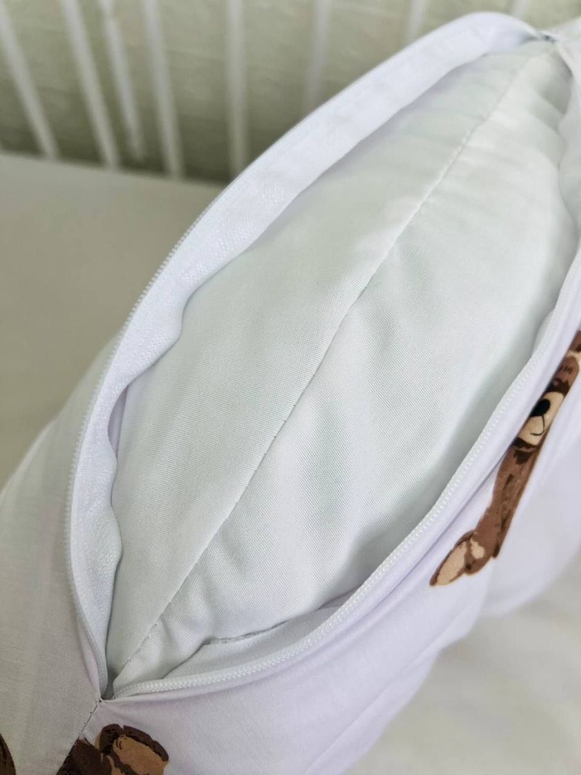 ❤ Подушка для годування, подушка у чохлі-з'ємний. Принт - Ведмедики сидячи (#0142) ✓ Anna Konvert