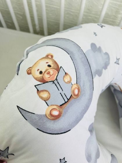 ❤ Подушка для годування, подушка у чохлі-з'ємний. Принт - Ведмідь на місяці в сірих хмарах (#71708297) ✓ Anna Konvert 2