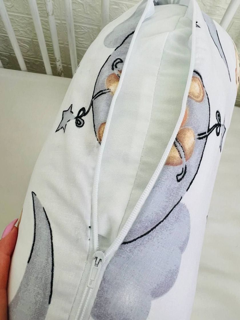 ❤ Подушка для годування, подушка у чохлі-з'ємний. Принт - Ведмідь на місяці в сірих хмарах (#71708297) ✓ Anna Konvert