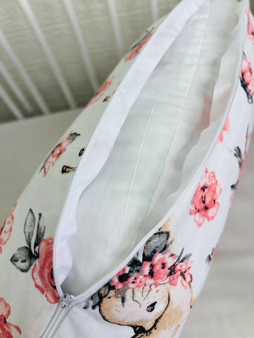 ❤ Подушка для годування, подушка у чохлі-з'ємний. Принт - Олені бембі з трояндами (#5067175) ✓ Anna Konvert