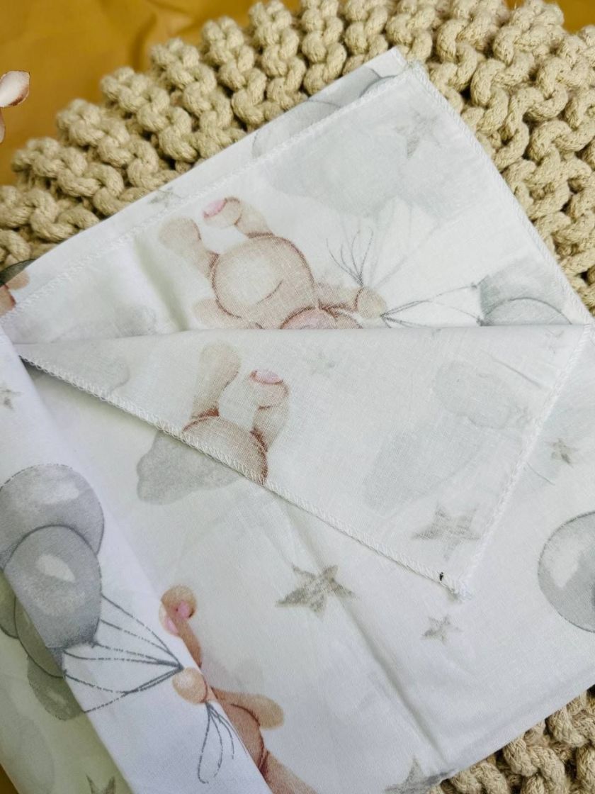 ❤ Пелюшки бавовняні. Принт - Ведмідь з сірими кульками (#69453553) ✓ Anna Konvert