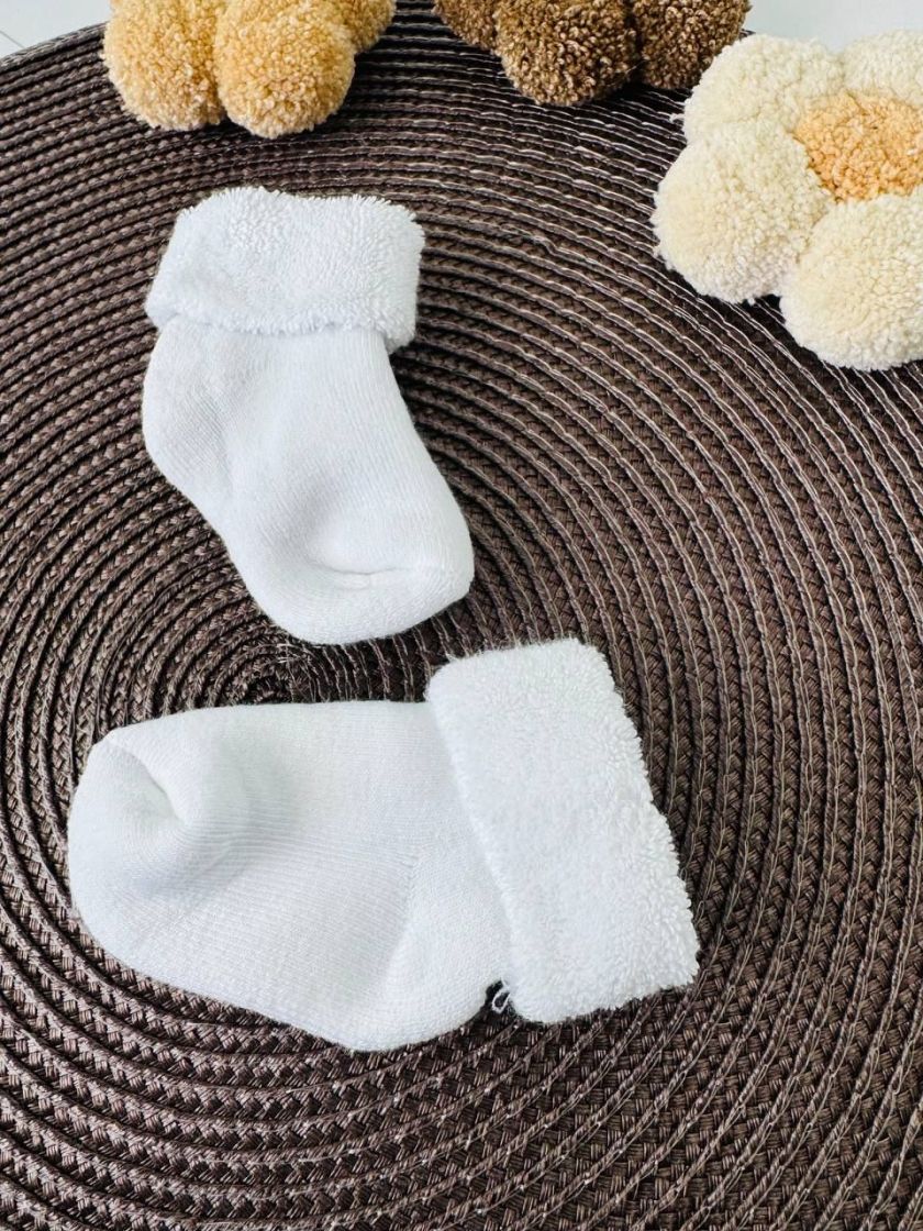 ❤ Шкарпетки махра, 0-3міс. Колір - Білий (#42778120) ✓ Anna Konvert