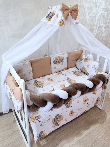 ❤ Набір з косою на 2 боки Bonna. Принт - Беж однотон з ведмедями на луні (#22428261) ✓ Anna Konvert 2