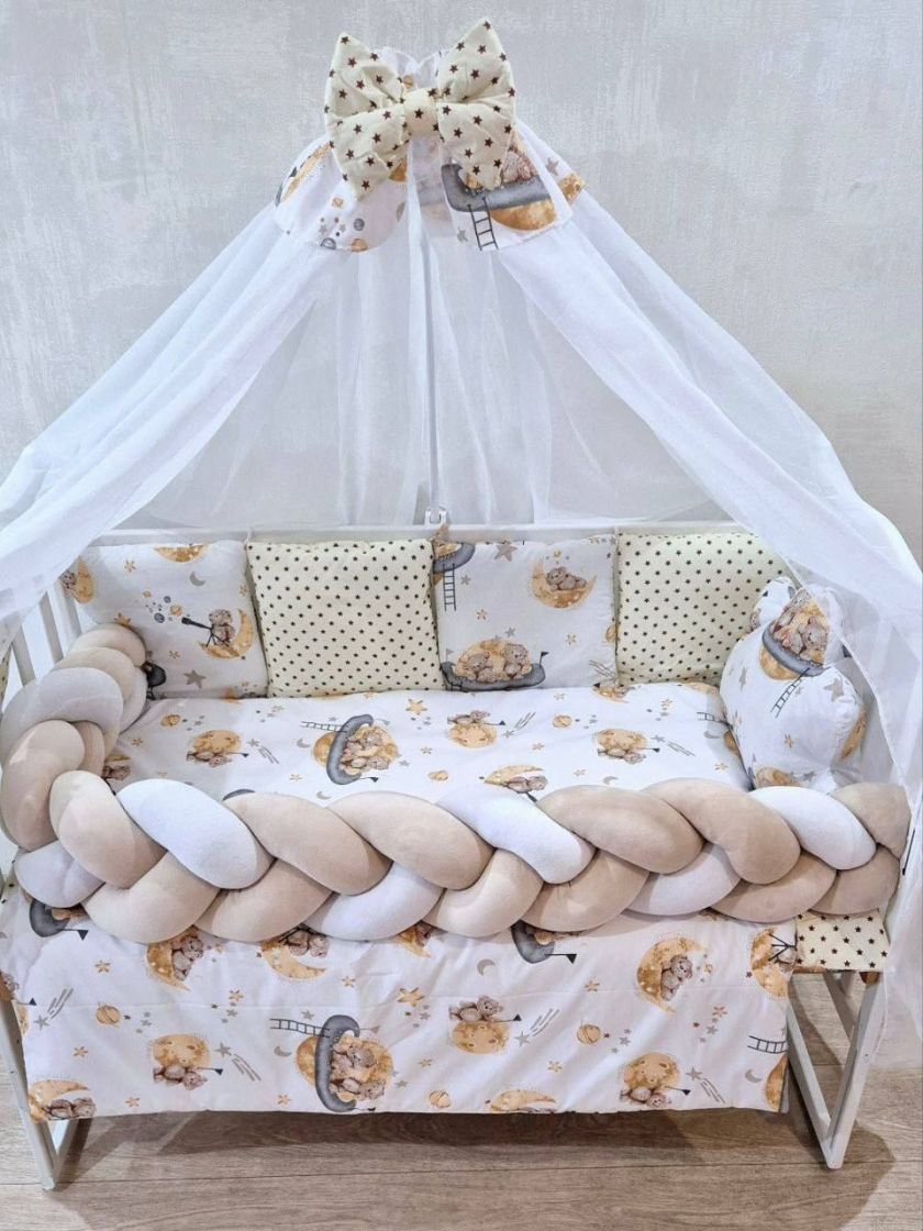 ❤ Набір з косою на 2 боки Bonna. Принт - Зірки дрібні з ведмедями на луні (#51327462) ✓ Anna Konvert