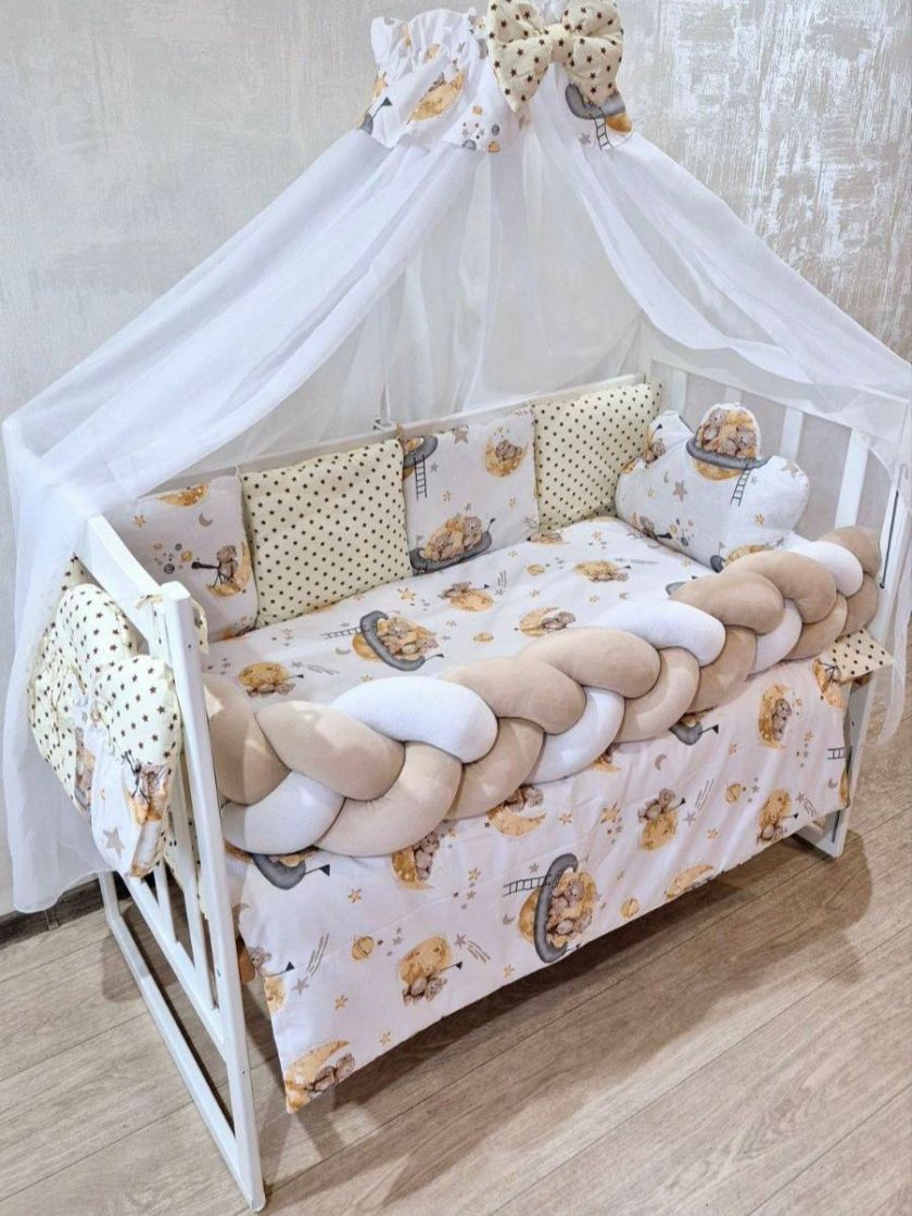 ❤ Набір з косою на 2 боки Bonna. Принт - Зірки дрібні з ведмедями на луні (#51327462) ✓ Anna Konvert