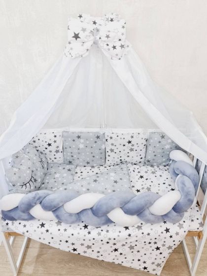 ❤ Набір з косою на 2 боки Bonna. Принт - Зірки з зірками на сірому (#34689652) ✓ Anna Konvert 2