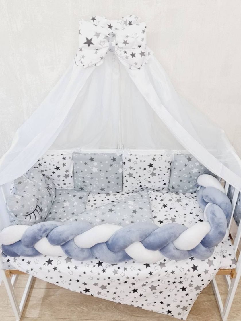 ❤ Набір з косою на 2 боки Bonna. Принт - Зірки з зірками на сірому (#34689652) ✓ Anna Konvert