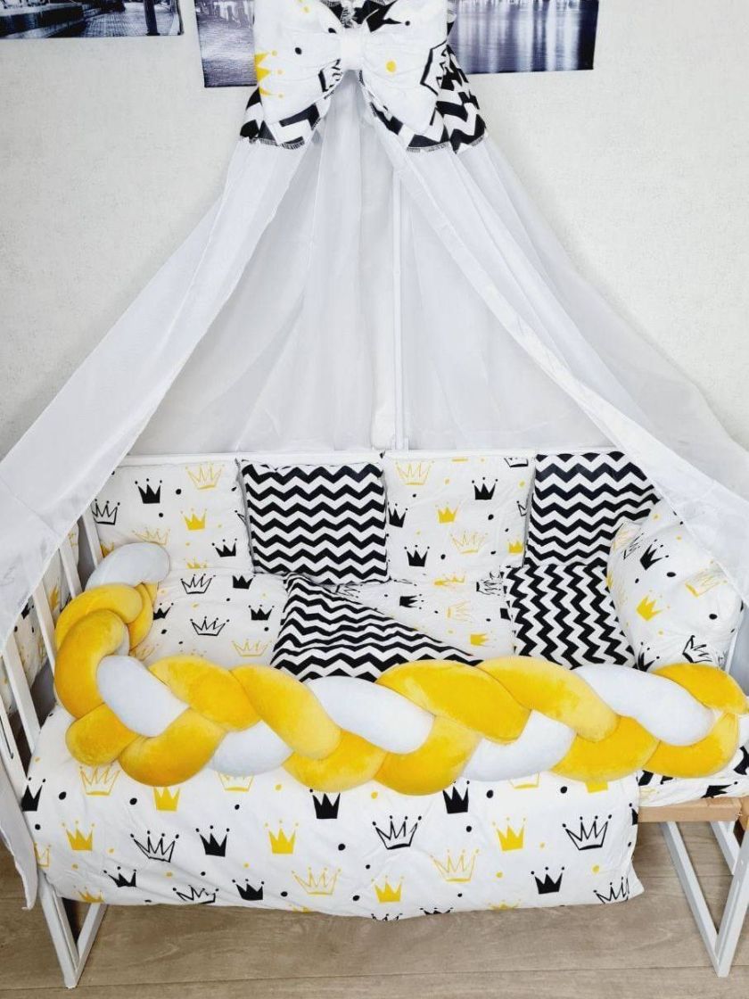 ❤ Набір з косою на 2 боки Bonna. Принт - Корони жовті з зигзагом (#52515221) ✓ Anna Konvert