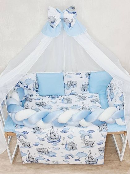 ❤ Набір з косою на 2 боки Bonna. Принт - Слони блакитні (#55586045) ✓ Anna Konvert 2