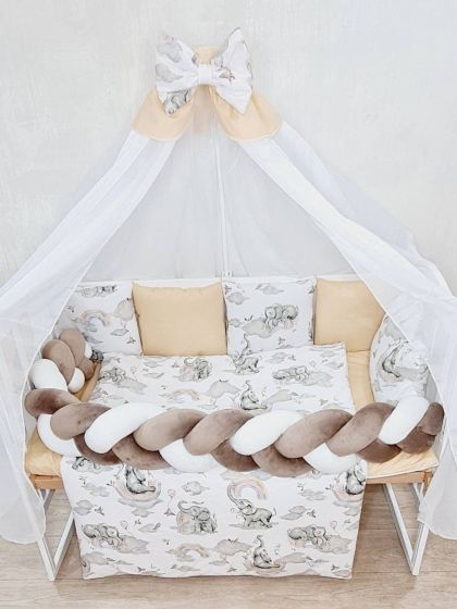 ❤ Набір з косою на 2 боки Bonna. Принт - Слони бежеві (#51800855) ✓ Anna Konvert 2