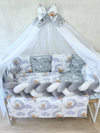 ❤ Набір з косою на 2 боки Bonna. Принт - Ведмідь з книжкою на місяці (#6856192) ✓ Anna Konvert 2