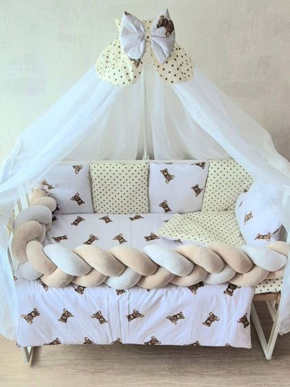 ❤ Набір з косою на 2 боки Bonna. Принт - Ведмедик сидячий з дрібними зірочками (#90984601) ✓ Anna Konvert 2