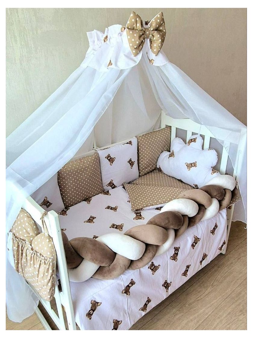 ❤ Набір з косою на 2 боки Bonna. Принт - Ведмедик сидячий з горошком на бежевому (#16662224) ✓ Anna Konvert