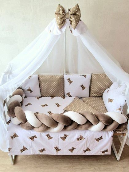 ❤ Набір з косою на 2 боки Bonna. Принт - Ведмедик сидячий з горошком на бежевому (#16662224) ✓ Anna Konvert 2