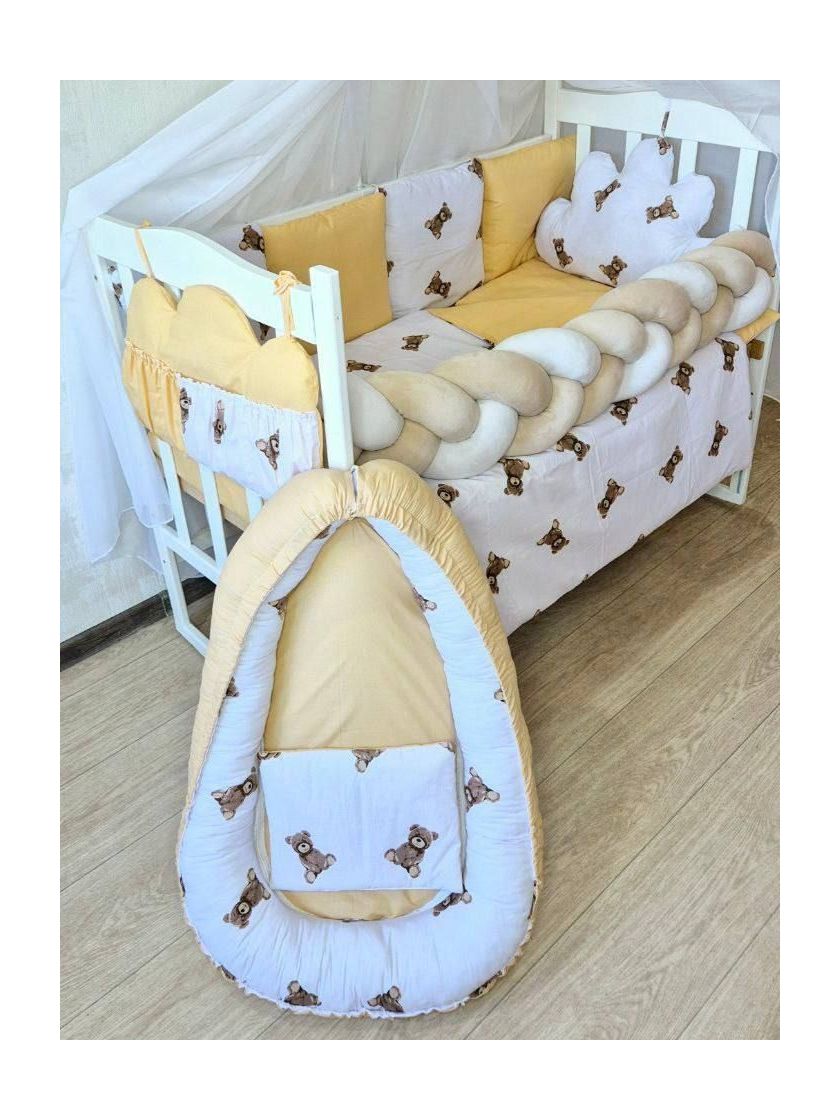 ❤ Набір з косою на 2 боки Bonna. Принт - Ведмедик сидячий з вершковим однотоном (#18039517) ✓ Anna Konvert