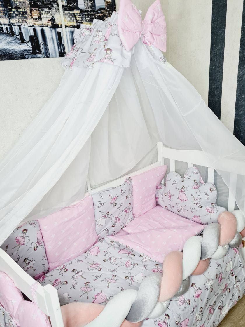 ❤ Набір з косою на 2 боки Bonna. Принт - Балерина з зірками на рожевому (#7147094) ✓ Anna Konvert