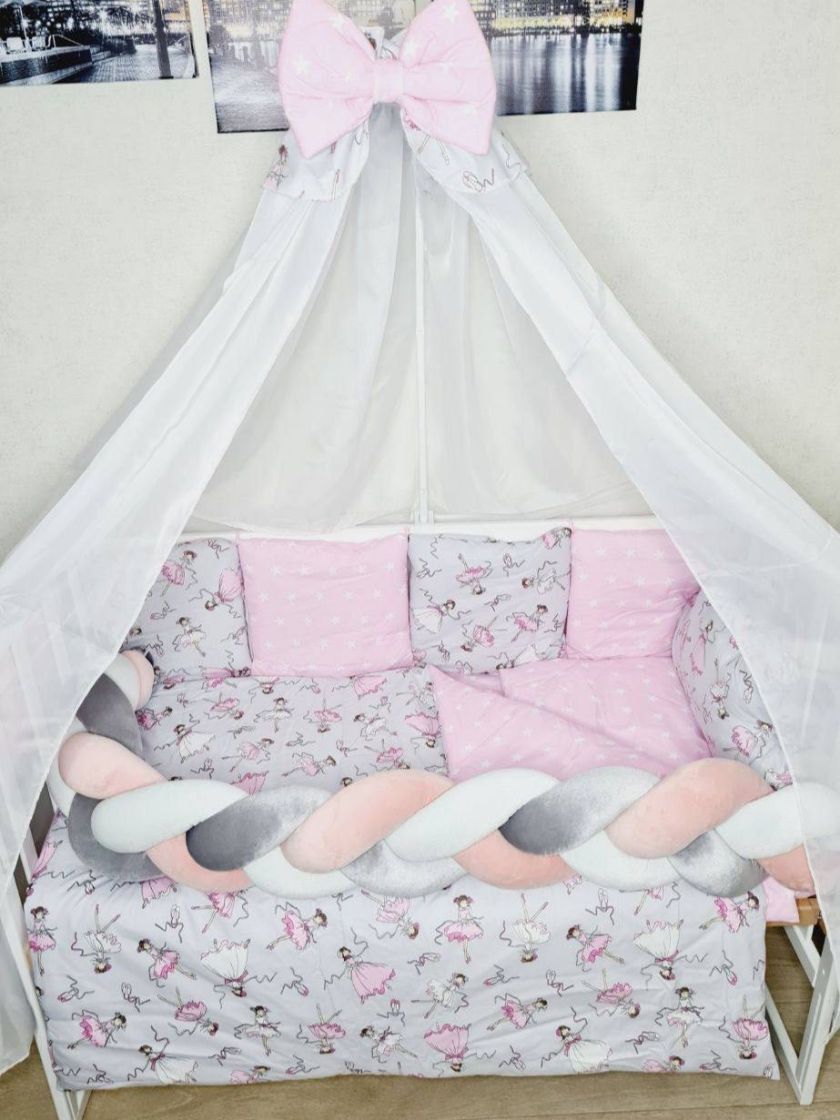 ❤ Набір з косою на 2 боки Bonna. Принт - Балерина з зірками на рожевому (#7147094) ✓ Anna Konvert