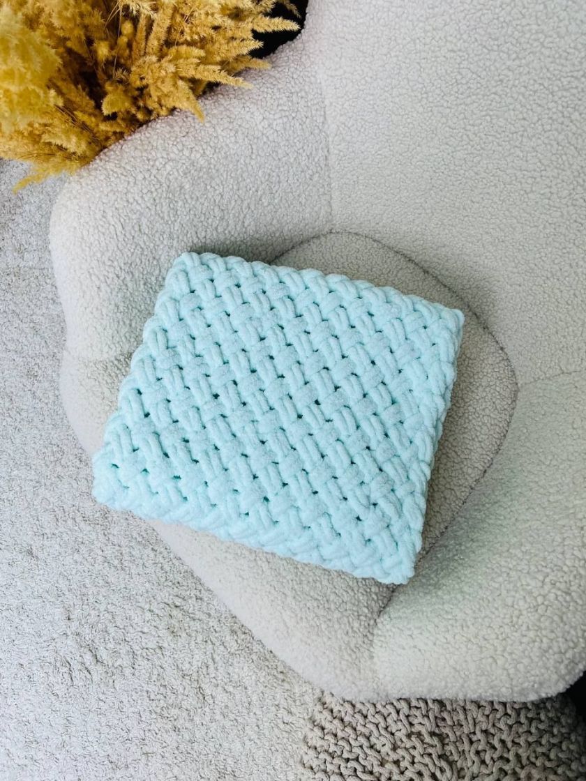 ❤ Пледик пуффі М'ятний, 90см на 70см (#0361-9) ✓ Anna Konvert