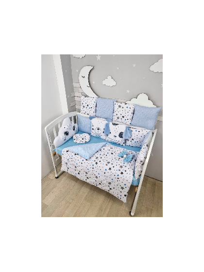 ❤ Набір у ліжко звірі з вʼязкою. Принт - Блакитний. Тип - Подушки (#34890689) ✓ Anna Konvert 2