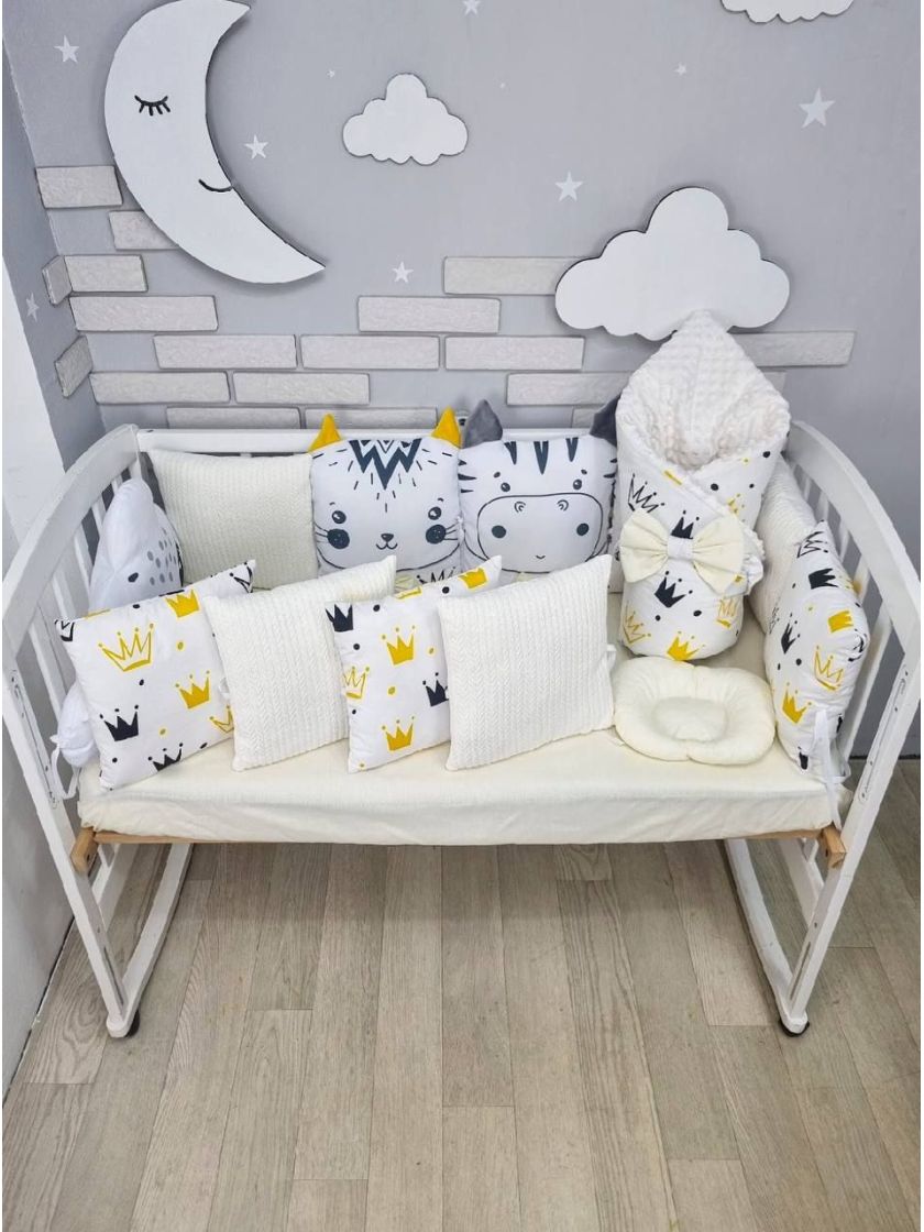 ❤ Набір у ліжко звірі з вʼязкою. Принт - Вершковий. Тип - Подушки (#3867998) ✓ Anna Konvert