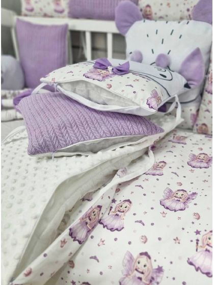 ❤ Набір у ліжко звірі з вʼязкою. Принт - Ліловий. Тип - Подушки (#15381465) ✓ Anna Konvert 2