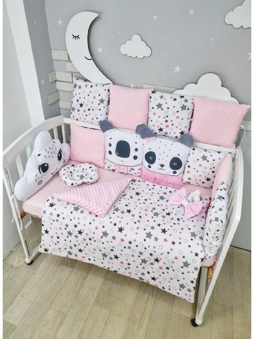 ❤ Набір у ліжко звірі з вʼязкою. Принт - Рожевий. Тип - Подушки (#65683120) ✓ Anna Konvert