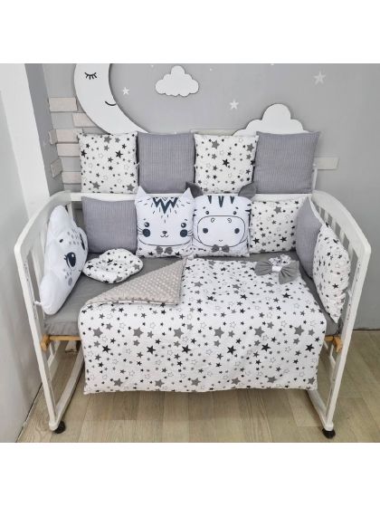 ❤ Набір у ліжко звірі з вʼязкою. Принт - Сірий. Тип - Подушки (#36795580) ✓ Anna Konvert 2